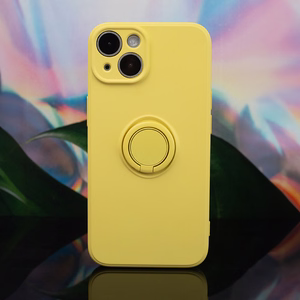 Dėklas telefonui su piršto laikikliu iPhone 13 6,1" geltonas