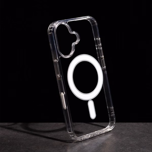 Anti Shock 1,5 mm Mag dėklas for iPhone 16 6,1" skaidrus big hole + button