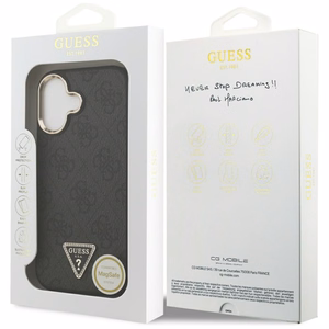 Guess 4G Triangle Logo MagSafe dėklas telefonui iPhone 17 - juodas ir auksinis