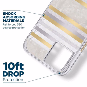 Case-Mate Pearl Stripes MagSafe dėklas, skirtas iPhone 14 Plus, dekoruotas perlamutru