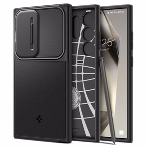 Spigen Optik Armor dėklas telefonui Samsung Galaxy S24 Ultra - juoda