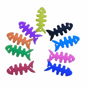 Fish-shaped headphone cable wrap - white