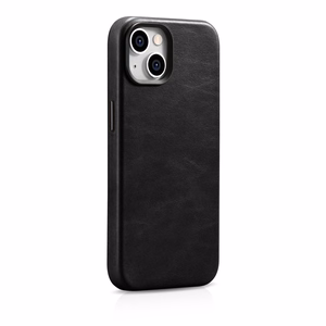 Чехол iCarer Oil Wax Premium Leather для iPhone 14 Plus магнитный кожаный с MagSafe чёрный