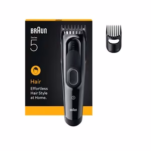 Braun Hair Clipper Series 5 HC5510 – akumuliatorinė plaukų kirpimo mašinėlė, 9 ilgio nustatymai, juoda
