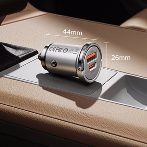 Orico MiniRing Pro 45W USB-A + USB-C automobilinis įkroviklis - sidabrinis