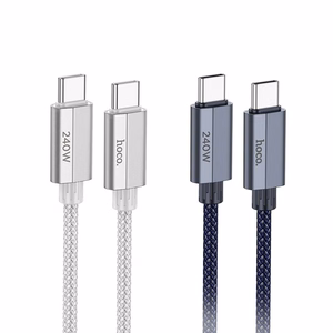 Kabelis USB C į USB C Hoco QC3.0 PD 5A 240W 1,8 m U134 pilkas