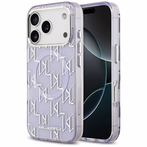 Karl Lagerfeld IML KL Monograma Magnetinis dėklas iPhone 17 Pro Max - violetinis