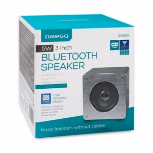 Bluetooth nešiojamas garsiakalbis OMEGA WOODEN OG60A (MicroSD, laisvų rankų įranga, AUX,FM) pilkas