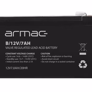 Armac B/12V/7Ah – universalus 12 V gelinis akumuliatorius UPS sistemoms, 7 Ah