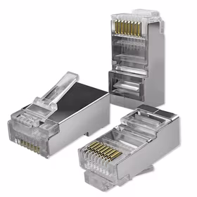 Qoltec 54556 RJ45 modulinė jungtis | CAT6 | FTP |Auksuoti kontaktai | 100 vienetų