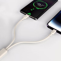 Dudao L7SF 2in1 USB-C - USB-C / Lightning kabelis 100W 1.2m - smėlio spalvos