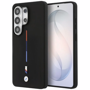 BMW M Silikoninis Tricolor Line MagSafe Dėklas skirtas Samsung Galaxy S26 Ultra - juodas