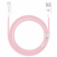 Blavec Kabelis Candy pynėtas - USB to Lightning - 2,4A 2 metres Apple CarPlay (CCA-UL24P20) rožinis