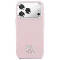KARL LAGERFELD case for IPHONE 17 Pro Max compatible with MagSafe KLHMP17X5PGFKHGP (PU FW W/ KHead Logo) pink