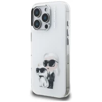 Karl Lagerfeld IML Aquarelle Karl & Choupette & Logo iPhone 16 Pro deklas - baltas