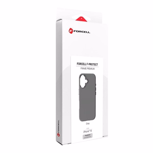 Dėklas skirtas iPhone 16 Forcell F-Protect Frame Premium suderinamas su Magsafe pilkas