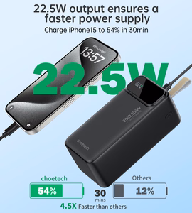 Išorinė baterija Choetech B732 22.5W 50000mAh juoda