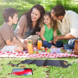 "Choetech SC001" sulankstomas saulės baterijų įkroviklis 19W 2x USB-A - juodas