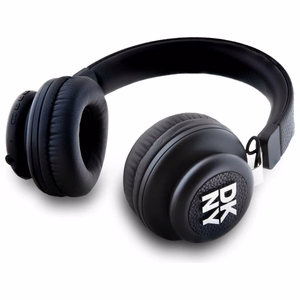 DKNY metalinis logotipas Bluetooth apgaubiančios ausinės - juodos