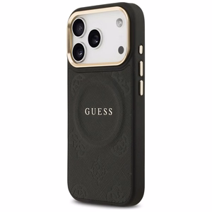 Guess Peony Hot Stamp MagSafe dėklas telefonui iPhone 17 Pro Max - juodas