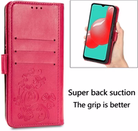Dėklas Flower Book Samsung A155 A15 4G/A156 A15 5G rožinis-raudonas