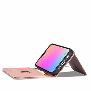 Dėklas telefonui (m) Samsung Galaxy S23 Ultra su stovu ir pinigine - rožinis