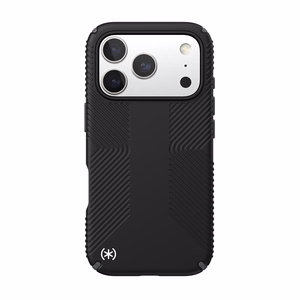 Speck Presidio2 Grip MagSafe dėklas, skirtas iPhone 17 Pro, „Black / Slate Grey“ spalvos