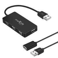 Maxlife Namų biuro USB 2.0 šakotuvas USB - 4x USB 0,15 m juodas + kabelis 1,5 m