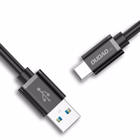 Dudao USB - USB Type C kabelis Super Greitas Įkrovimas 1 m, juodas (L5G-Black)