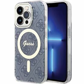 Guess IML 4G MagSafe dėklas telefonui iPhone 15 Pro Max - mėlynas