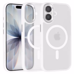 Liavec Cloudy Case with Metal Camera Frame for Iphone 17 white (Camera Control Button)