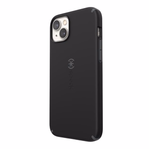 Speck CandyShell Pro + MagSafe dėklas, skirtas iPhone 14 Plus, su Microban antimikrobine apsauga, „Black / Slate Grey“ spalvų derinys
