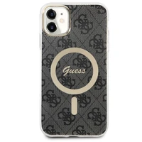 Guess GUHMN61H4STK iPhone 11 6.1" juodas/juodas kietas dėklas 4G MagSafe