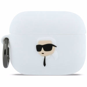 Karl Lagerfeld Silicone Karl Head 3D dėklas AirPods Pro 3 baltas