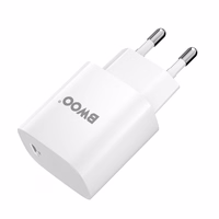 BWOO CDA159 PD sieninis įkroviklis 20W 1x USB-C prievadas + "Lightning" baltos spalvos