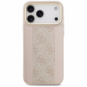 Guess 4G Stripe Magnetinis dėklas telefonui iPhone 17 Pro Max - rožinė