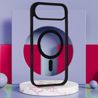 Akrilinis spalvotas magnetinis dėklas telefonui Iphone 17 Air juodas