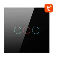 Išmanusis šviesos jungiklis WiFi Avatto TS02-EU-B3 3 kanalų TUYA (juodas)