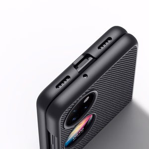 Dux Ducis Fino dėklas pagamintas iš nailono medžiagos Huawei P50 Pocket juodas