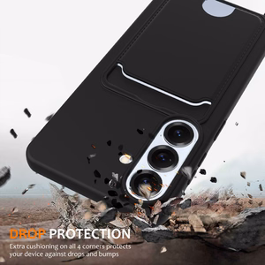Hurtel TPU dėklas su kortelių laikikliu ir dirželiu per petį, skirtas „Samsung Galaxy S26“ – juodas