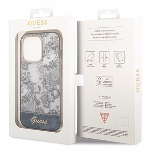 Guess GUHCP14LHGPLHG iPhone 14 Pro 6.1 pilkas / pilkas kietasis dėklas Porcelain Collection