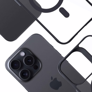 3mk Satin Armor MagCase su MagSafe iPhone 15 Pro Max - skaidrus su juodu rėmeliu