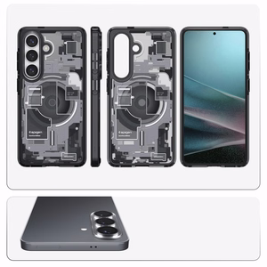 Spigen Ultra Hybrid Mag MagSafe Dėklas for Samsung Galaxy S26 Zero One - Clear juodas