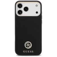 Guess Grūdėtas Strass Logotipas Magnetinis dėklas telefonui iPhone 17 Pro Max - juodas