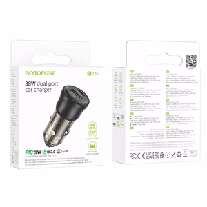 Automobilinis įkroviklis Borofone BZ25 38W USB-C/USB-A juodas