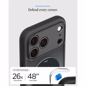 Spigen Ultra Hybrid MagSafe dėklas, skirtas iPhone 17 Pro Max / 18 Pro Max, klasikinės juodos spalvos