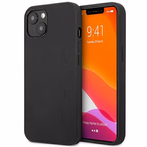 AMG AMHCP14SDOLBK iPhone 14 6.1" чёрный/чёрный жёсткий чехол Leather Hot Stamped