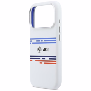 BMW M Silicon Horizontal Line MagSafe deklas iPhone 17 Pro - baltas