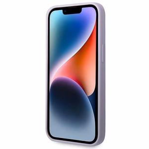 Guess GUHCP14SSLSMU iPhone 14 6.1" violetinis silikoninis dėklas telefonui su vintažiniu auksiniu logotipu