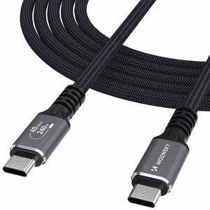Wozinsky WPS-UY415S Кабель USB-C - USB-C 40Gb/s 240W 1.5m - чёрный